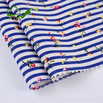 Tessuto reattivo stampato a righe floreali 100% cotone per camicie